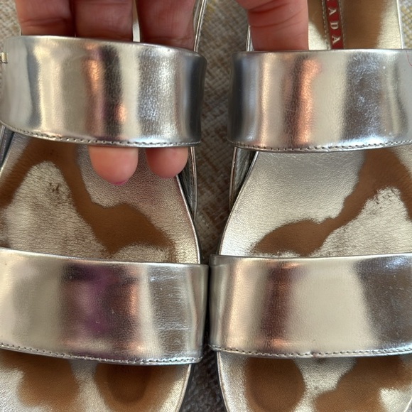 Prada Metallic double-band flat sandal Size 38.5 - Picture 9 of 13